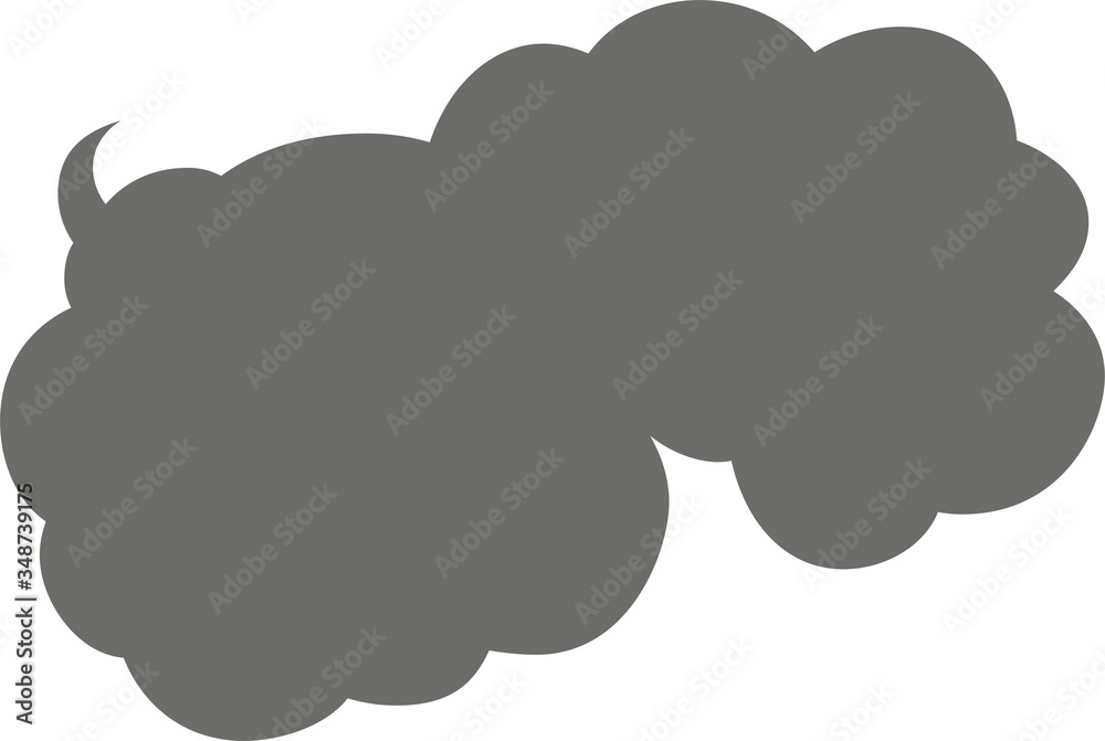 Cute cartoon Cloudy cloud speech bubble connected sideways Cute cartoon Cloudy cloud speech bubble connected sideways