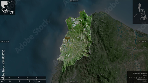 Ilocos Norte, Philippines - composition. Satellite photo