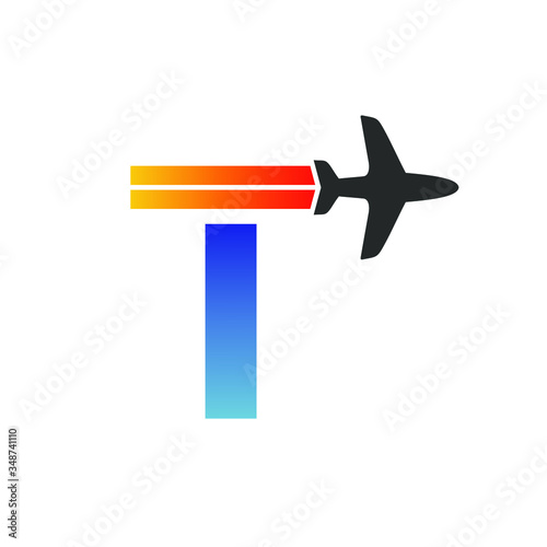 Letter T Travel logo design