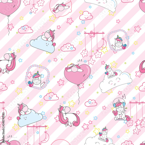 A cute animal with floral seamless pattern