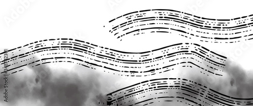 海イメージの波柄