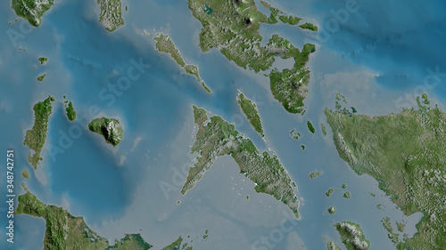 Masbate, Philippines - outlined. Satellite photo