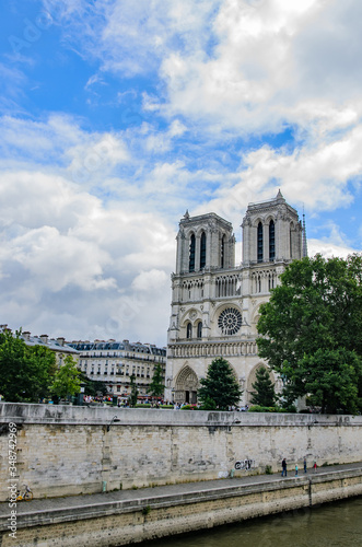 Notre Dame and Seine river, Paris, France.