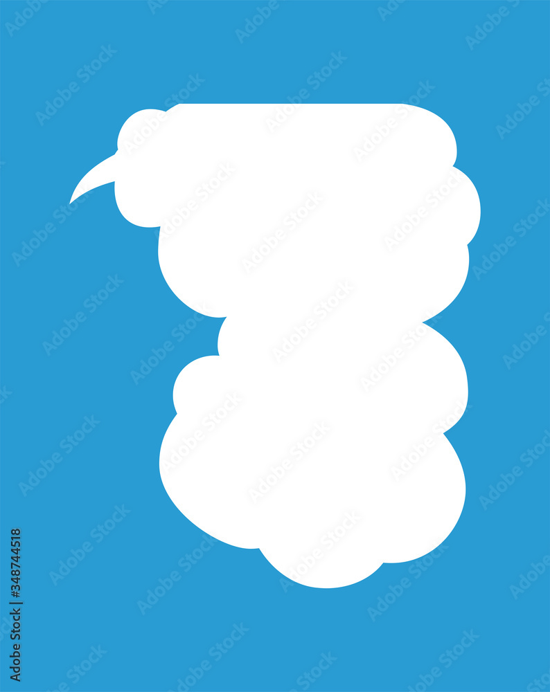 Vertically connected cute cartoon cloud speech bubbles Vertically connected cute cartoon cloud speech bubbles
