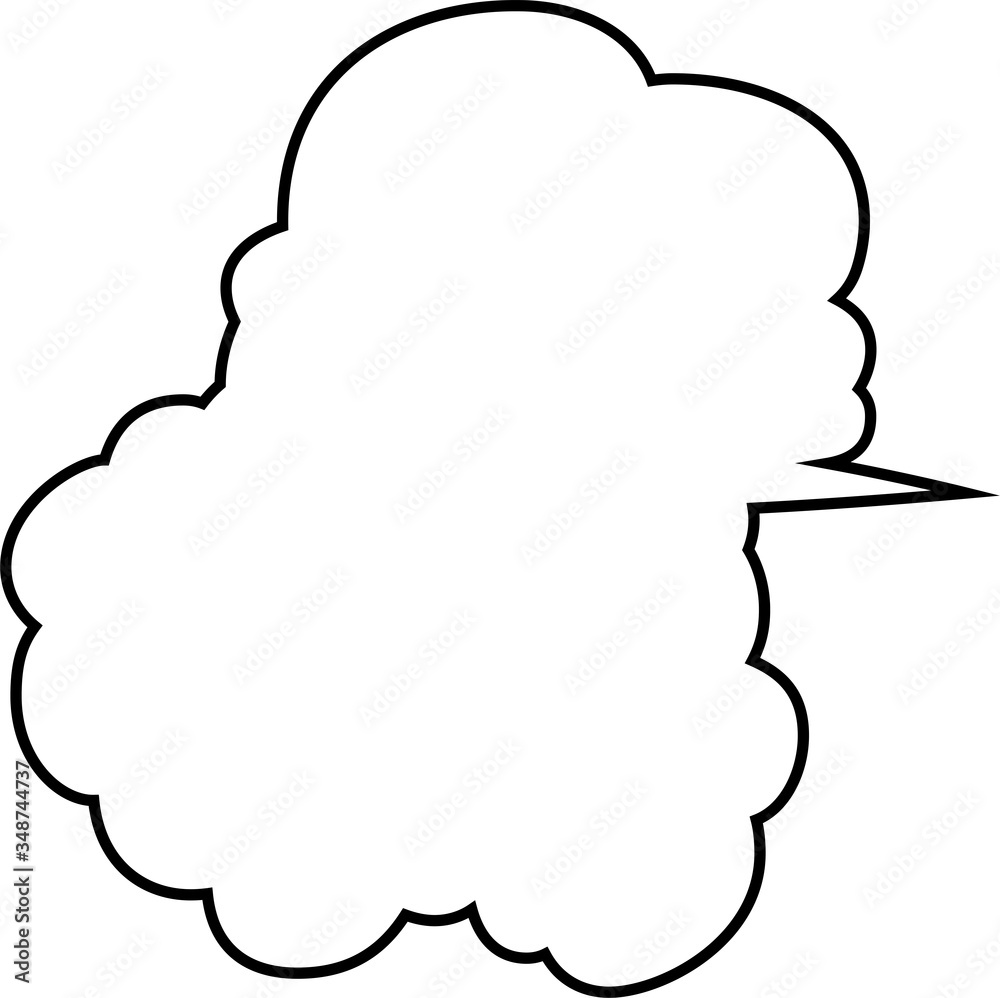 Vertically connected cute cartoon cloud speech bubbles outline Vertically connected cute cartoon cloud speech bubbles outline