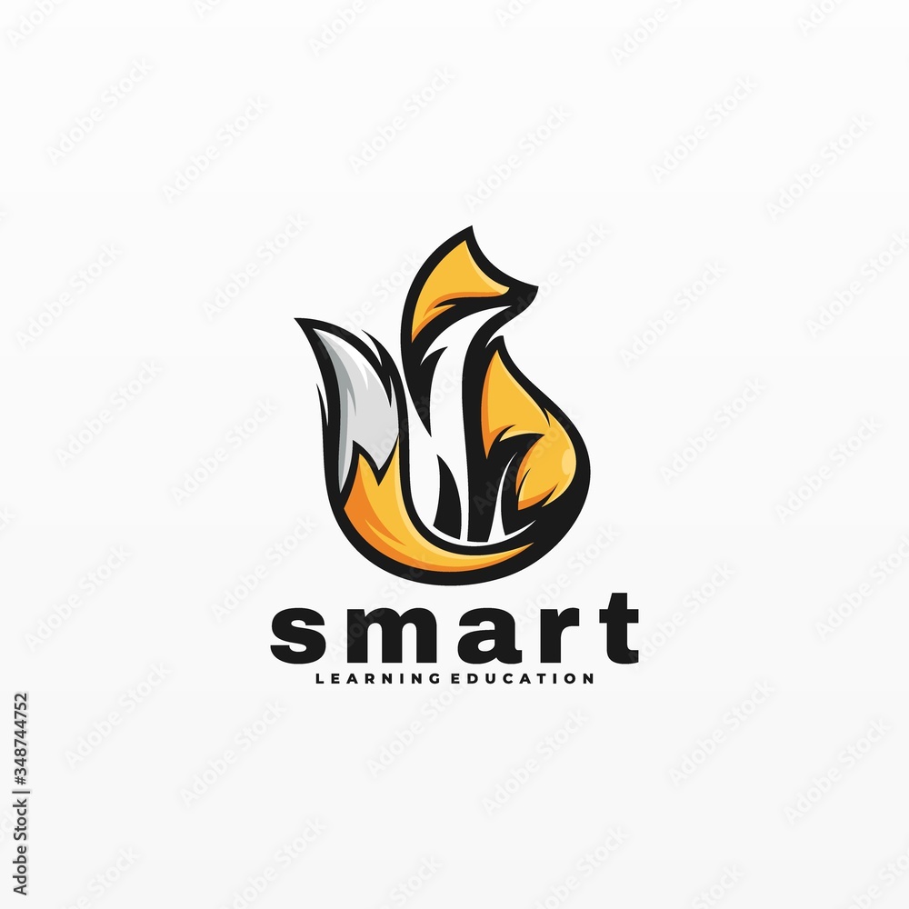 Vector Logo Illustration Smart Mascot Cartoon Style. Vector Logo Illustration Smart Mascot Cartoon Style.