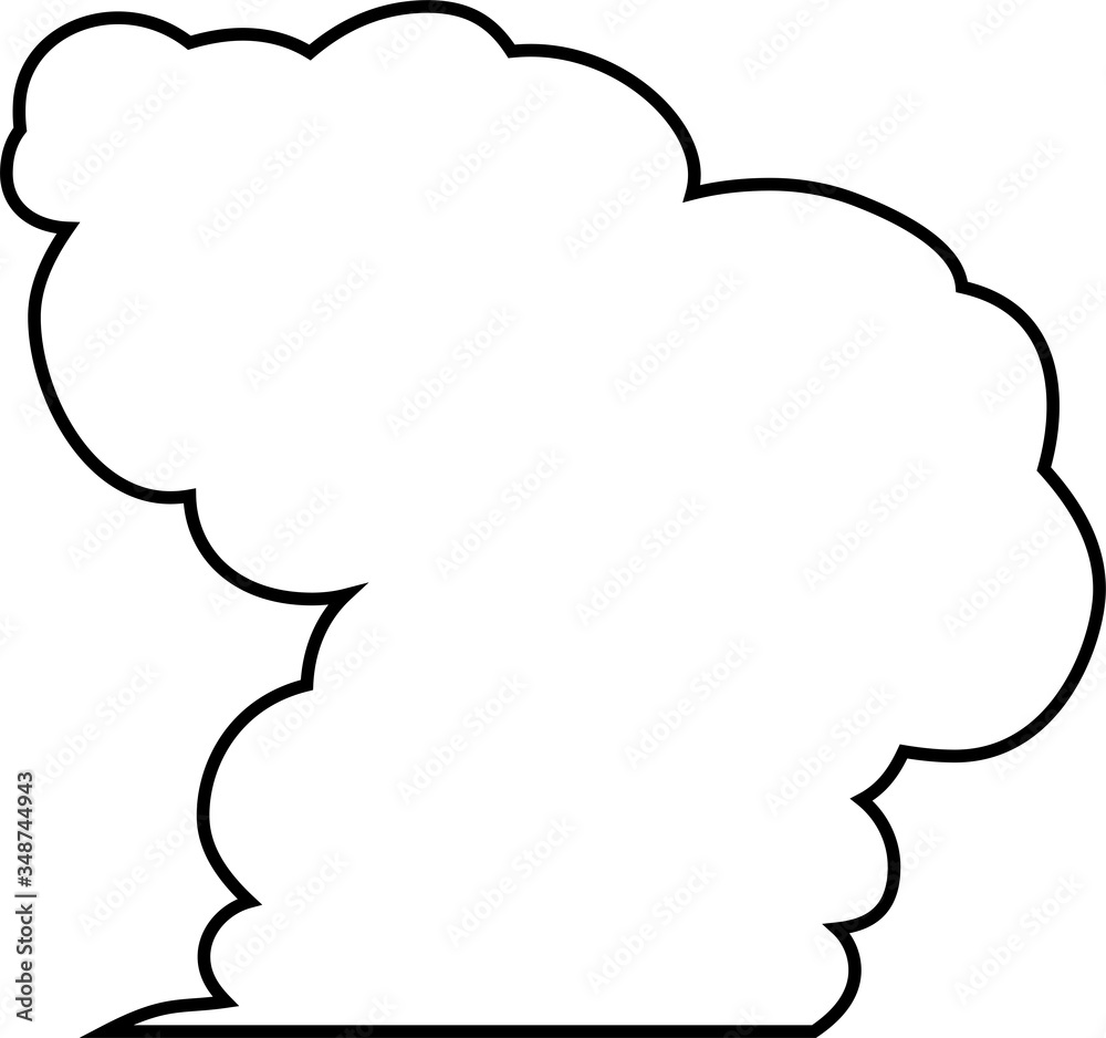 Vertically connected cute cartoon cloud speech bubbles outline