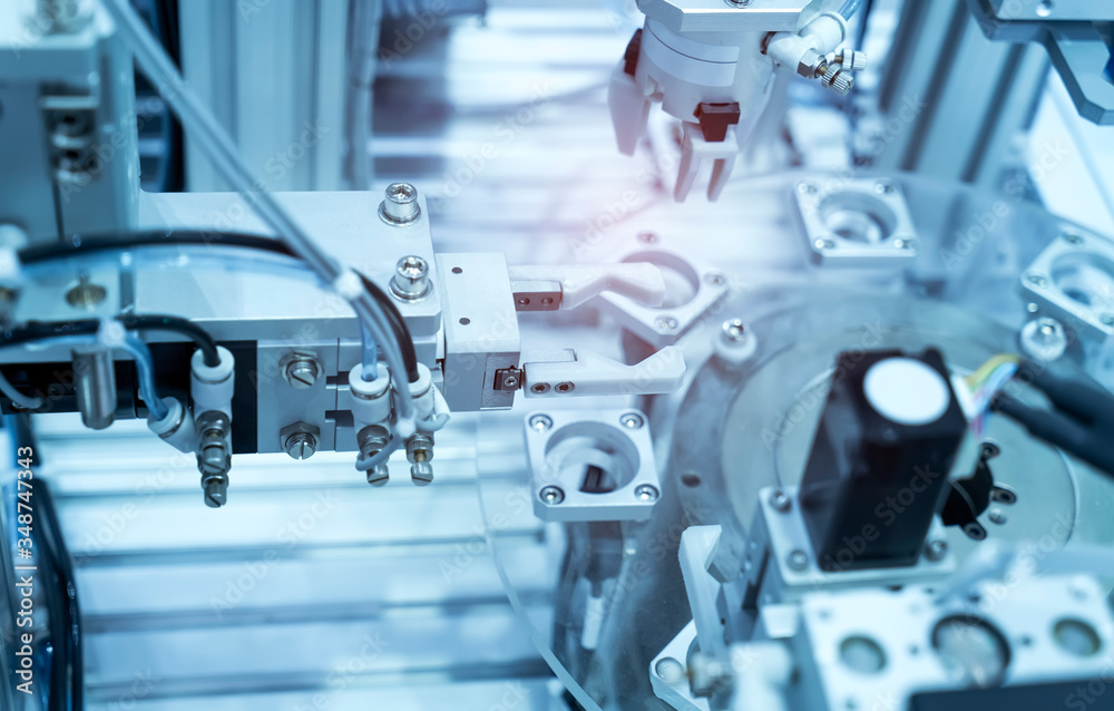 robotic and pneumatic piston unit on industrial machine,automation compressed air factory production robotic and pneumatic piston unit on industrial machine,automation compressed air factory production