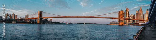 Panoramic view of Brooklyn Bridge from Manhattan NYC