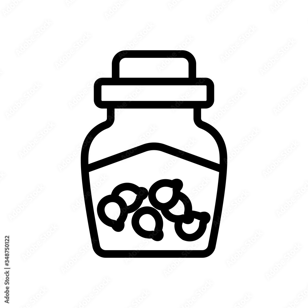 tincture in jar of coriander icon vector. tincture in jar of coriander sign. isolated contour symbol illustration tincture in jar of coriander icon vector. tincture in jar of coriander sign. isolated contour symbol illustration
