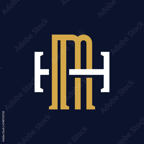 Initial Letter MH HM Monogram Logo Design