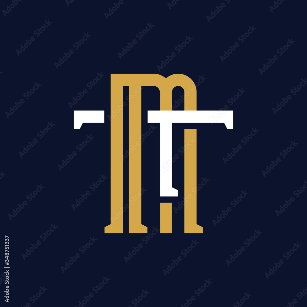 Initial Letter MT TM Monogram Logo Design