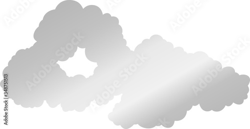 Sliver Japanese clouds connected to each other