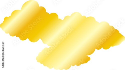 Golden Japanese clouds connected to each other