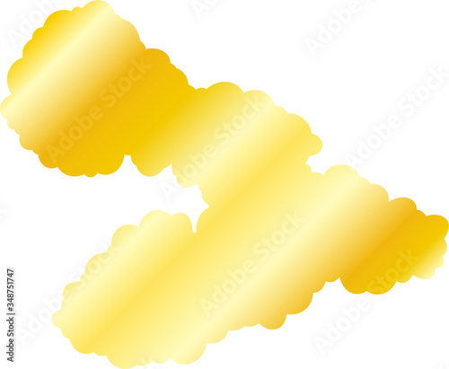 Golden Japanese clouds connected to each other