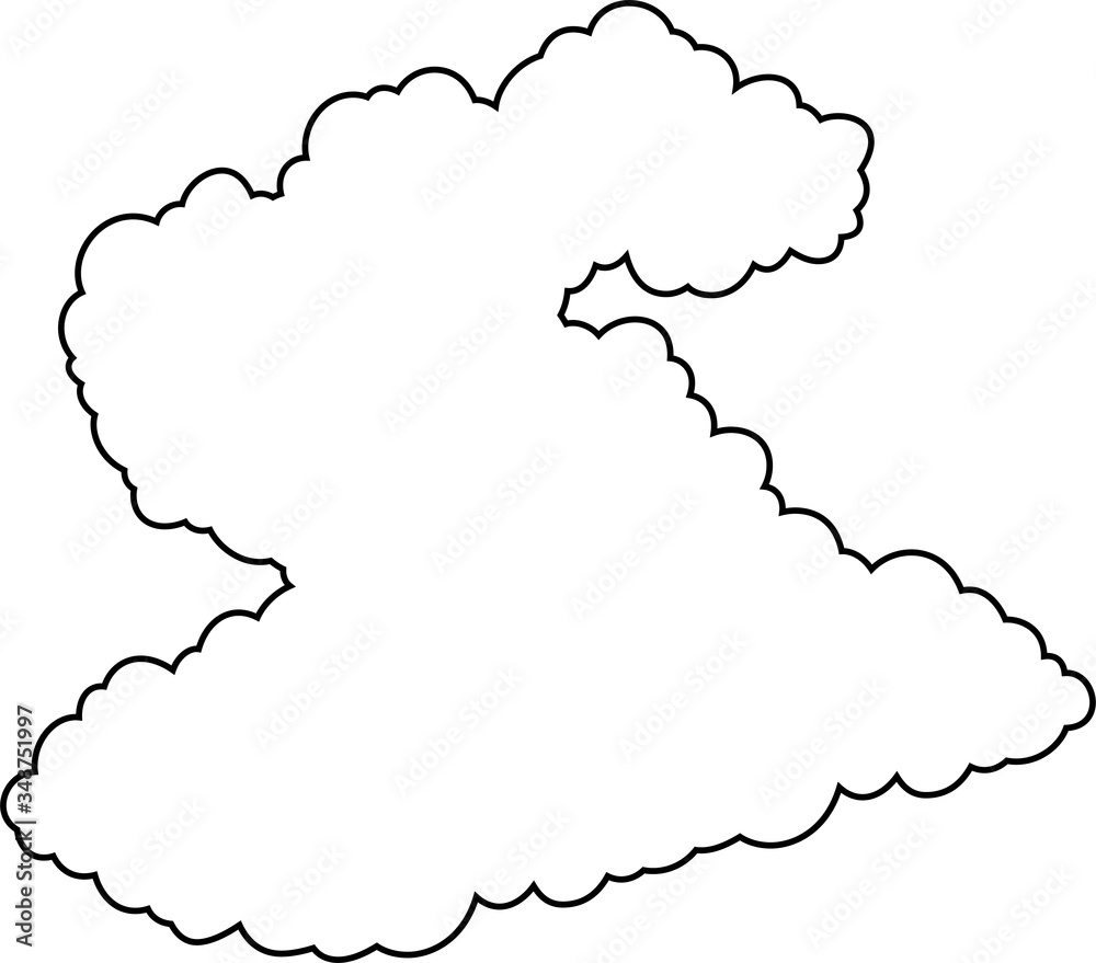 Japanese clouds connected to each other outline