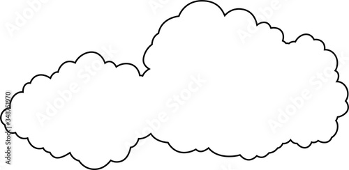 Japanese clouds connected to each other outline