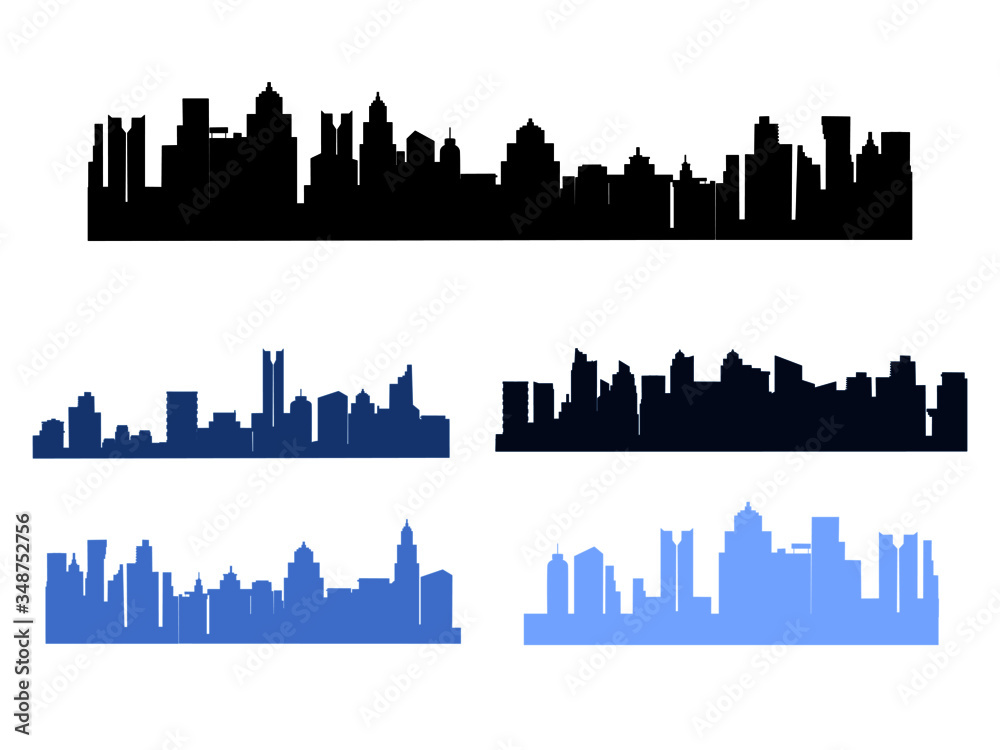 vector Modern city silhouette on transparent background