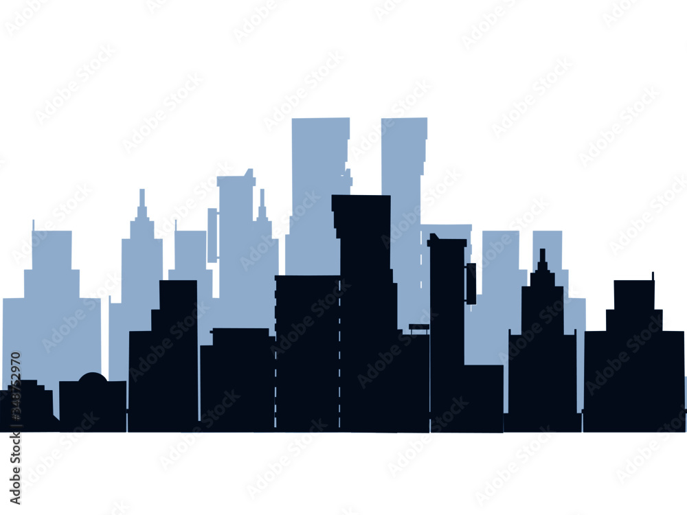 Silhouette of the city on transparent background.shadow.symbol.vector