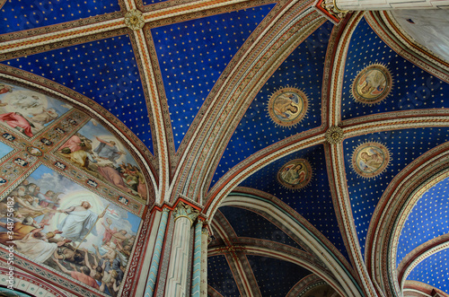 Interior of the Église de Saint Germain des Prés, Paris, France.