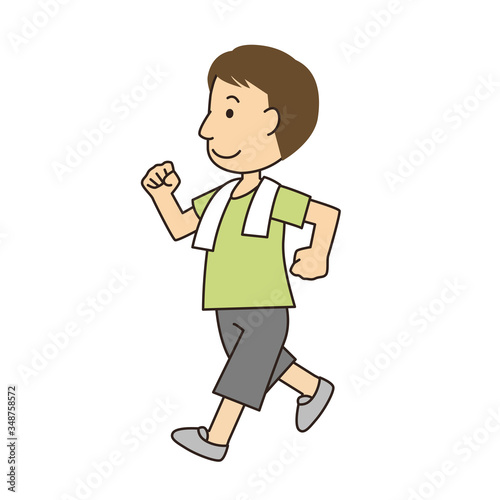 運動する男性