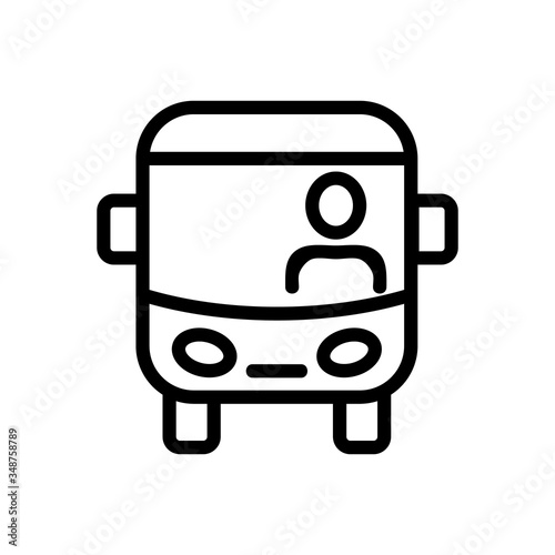 sightseeing bus with driver front view icon vector. sightseeing bus with driver front view sign. isolated contour symbol illustration