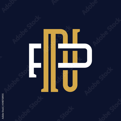 Initial Letter NP PN Monogram Logo Design