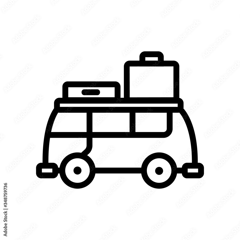 suitcase stuff by bus icon vector. suitcase stuff by bus sign. isolated contour symbol illustration suitcase stuff by bus icon vector. suitcase stuff by bus sign. isolated contour symbol illustration