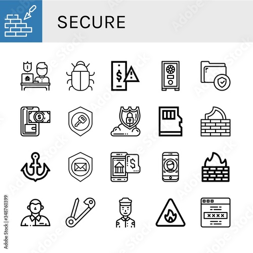 secure simple icons set