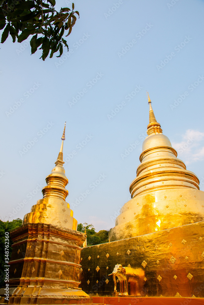 Naklejka premium Wat Phra Sing Temple located in Chiang Mai Province, Thailand