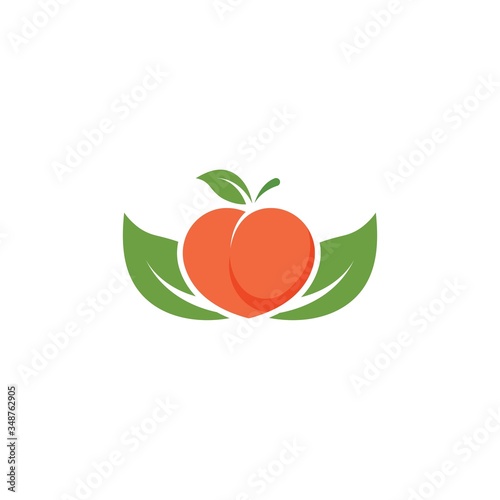 peach fruit icon vector illustrtion design