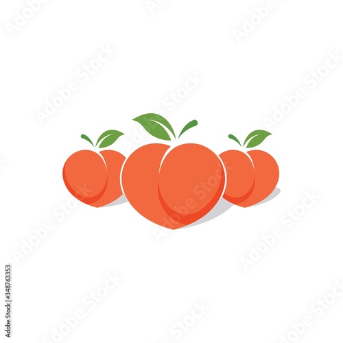 peach fruit icon vector illustrtion design