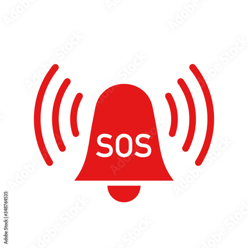Sos icon emergency alarm button. Vector