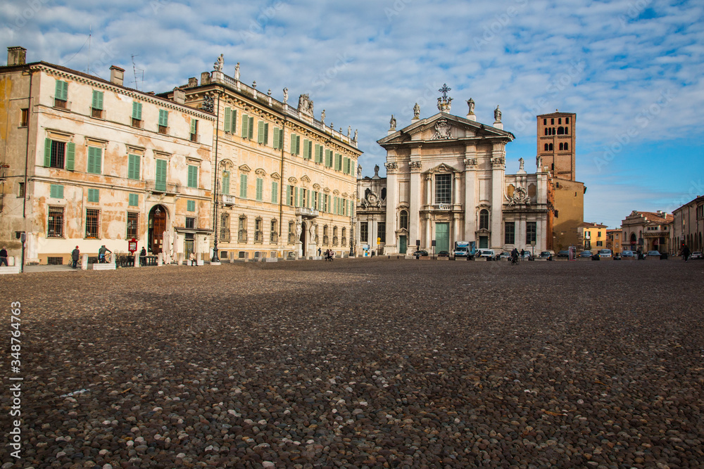 View of Piazza Sordello in Mantua (Mantova), north Italy