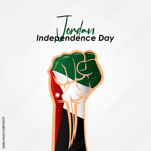 Jordan Independence Day Banner With Flag Illustration