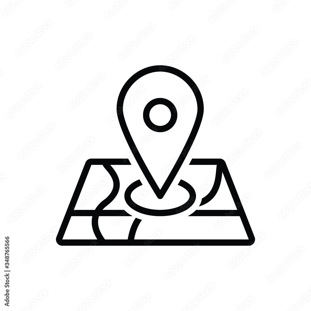 Black line icon for locate Black line icon for locate