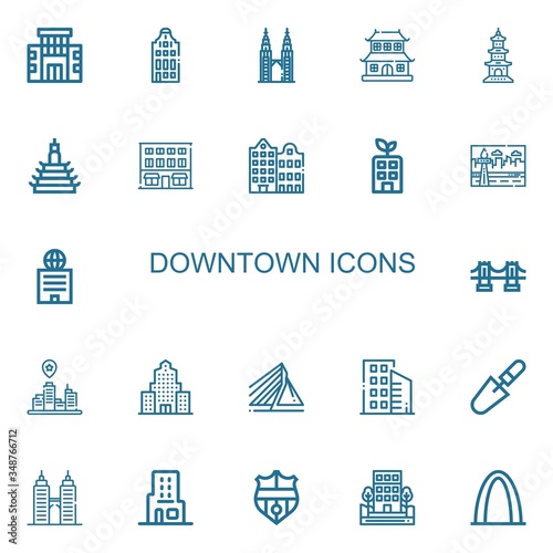 Editable 22 downtown icons for web and mobile