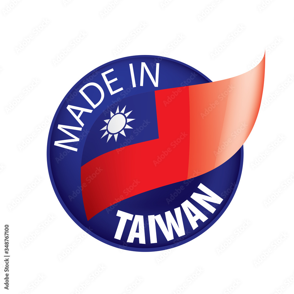 Taiwan flag, vector illustration on a white background Taiwan flag, vector illustration on a white background