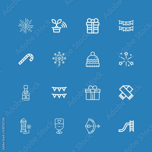 Editable 16 christmas icons for web and mobile