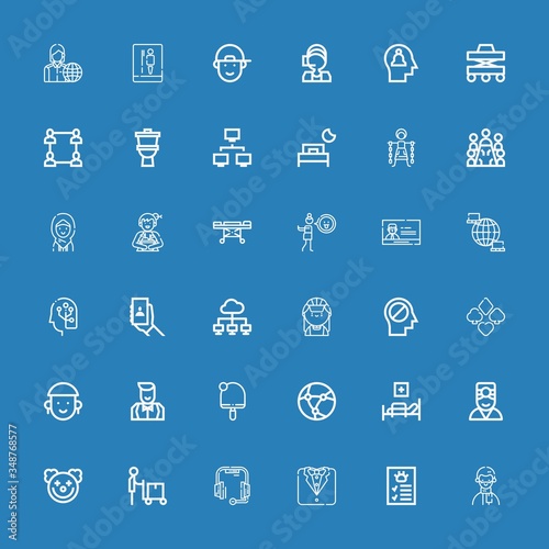 Editable 36 person icons for web and mobile