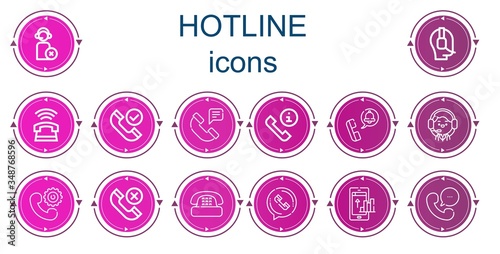 Editable 14 hotline icons for web and mobile