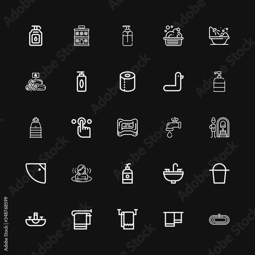 Editable 25 bath icons for web and mobile