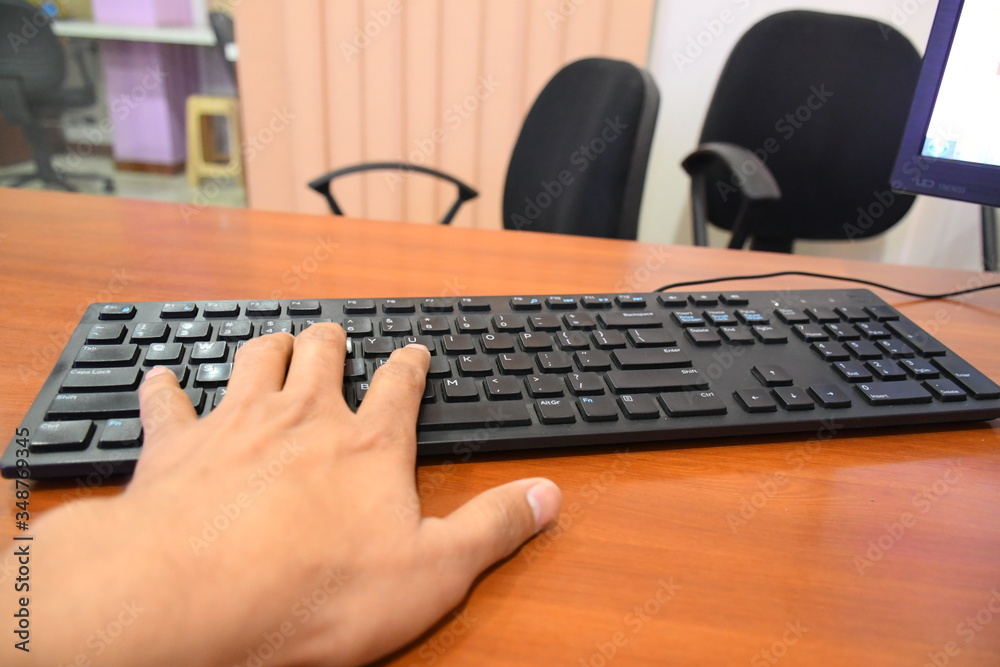 Keyboard, office use, business, typing, keyboard on desk, black keyboard Keyboard, office use, business, typing, keyboard on desk, black keyboard