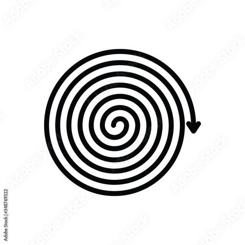 Black line icon for continued