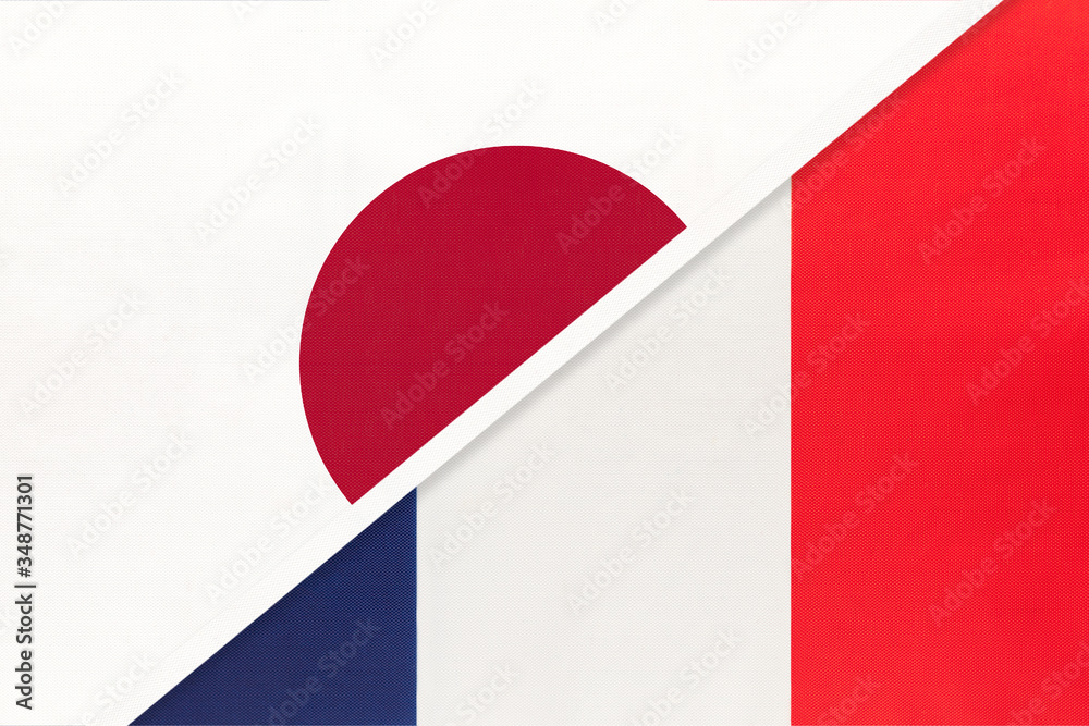 Japan vs France, symbol of two national flags. Relationship between ...