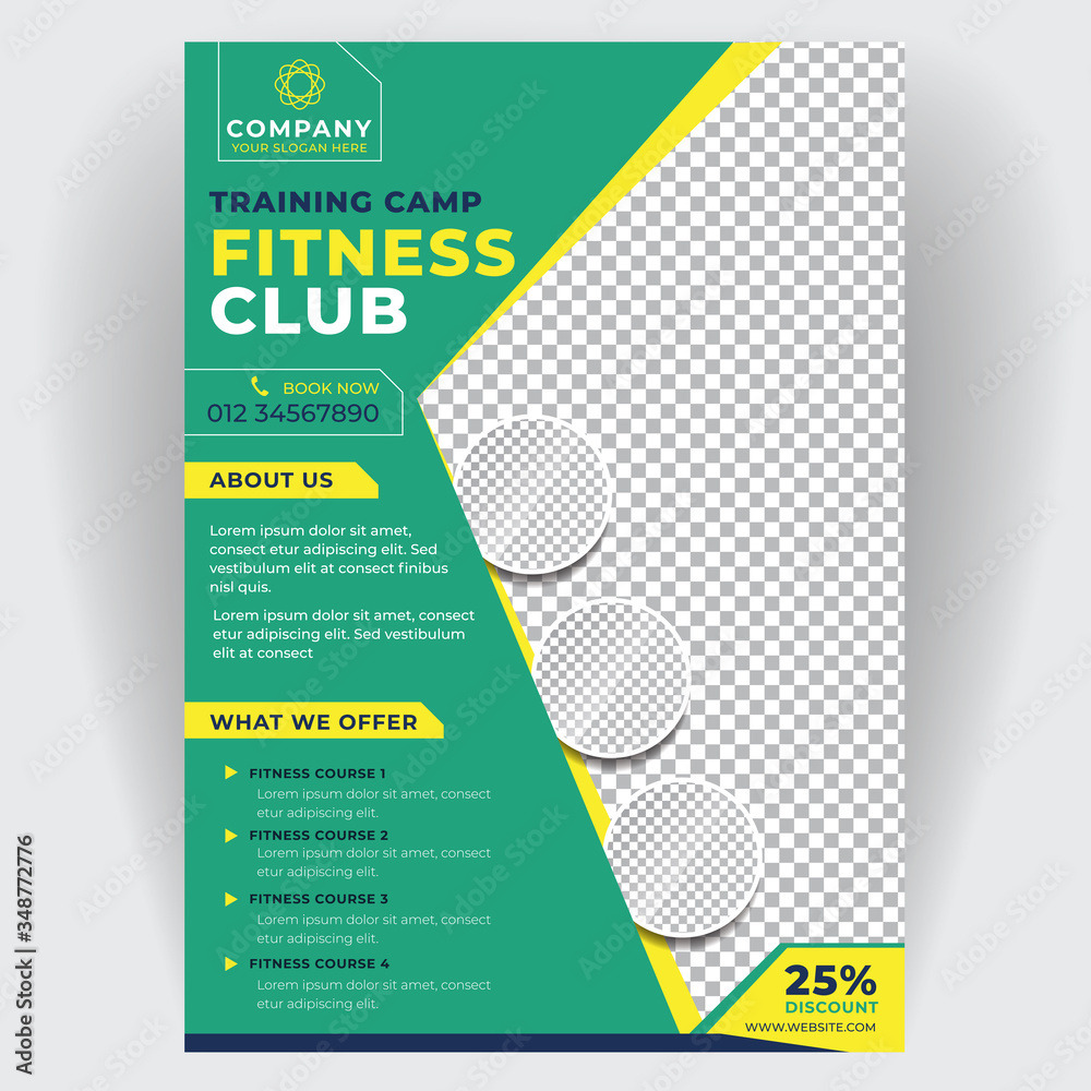Fitness flyer brochure business creative design concept. Template covers modern layout, poster, magazine. For the advertising business club dance, running event,  sport promotion, gym, fitness, sport 