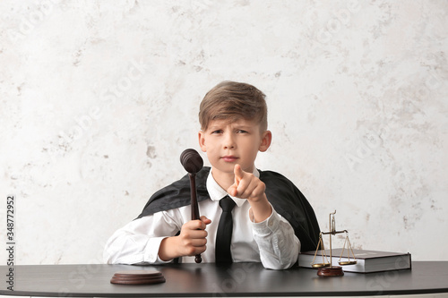Portrait of little judge si...