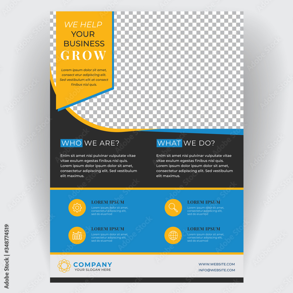 Corporate business flyer brochure creative design. Template cover modern layout, annual report, poster, magazine, pamphlet. For the advertising business company concept. Layout template in A4 size.
