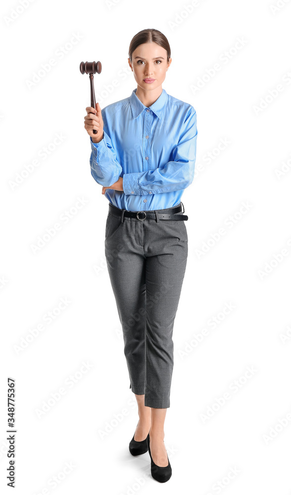 Obraz premium Female judge on white background