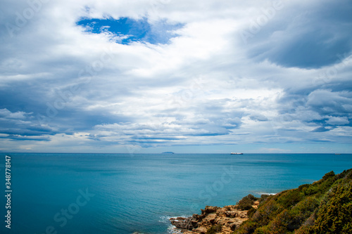 Cloudy day on Tuscany seaside Livorno Italy